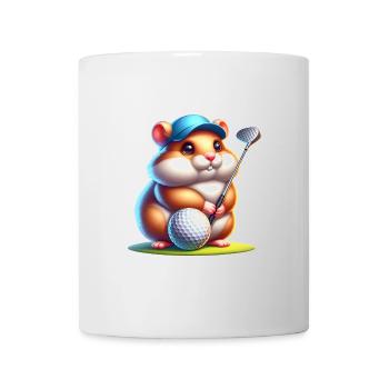 Funny hamster golfer playing golf - Mug - white - Front