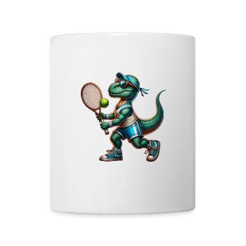 Dinosaur Dino Boy Tennis Player Sport - Tasse - Weiß - Vorne