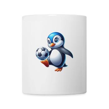 Pinguin Vogel Fussballspieler Ball Champion Fan - Tasse - Weiß - Vorne