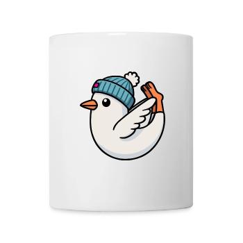 North Sea Comic Seagull Yoga Hat Bonnet Rouleau d’hiver - Mug blanc - blanc - Devant