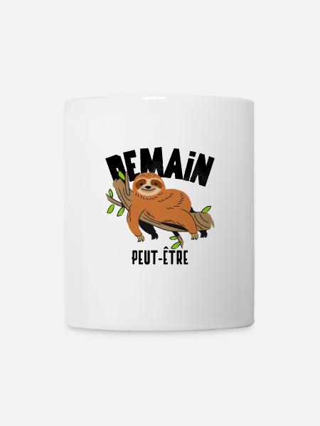 Demain peut être. Humour paresseux. - Mug blanc - blanc