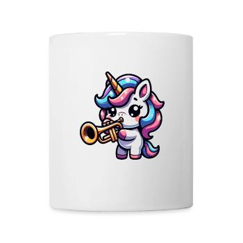 Unicorn plays trumpet magically - Mug - white - Front