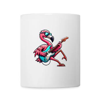 Cooler Flamingo Mit E-Gitarre Motiv - Tasse - Weiß - Vorne