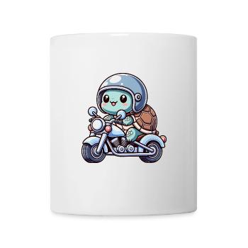 Cute Turtle on Motorcycle Adventure - Mug - white - Front