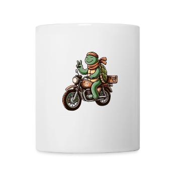 Enduro Turtle Peace Motard - Mug blanc - blanc - Devant