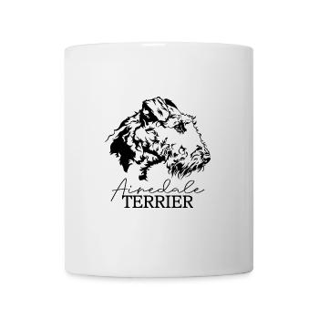 AIREDALE TERRIER Chien Portrait Chien Chiens Wilsigns - Mug blanc - blanc - Devant