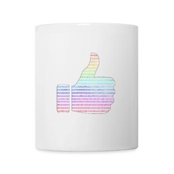 hand like binär regenbogen - Tasse - Weiß - Vorne