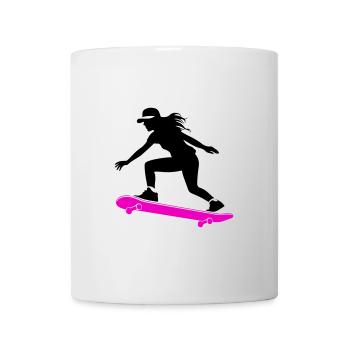 Skateboarding Frau Symbol Skateboard - Tasse - Weiß - Vorne