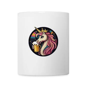 Einhorn Bier Comic - Tasse - Weiß - Vorne