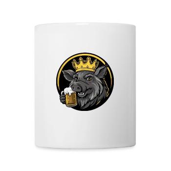 Schwein Bier Comic Wildschwein - Tasse - Weiß - Vorne