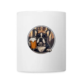 Französische Buldogge Hund Bier Comic - Tasse - Weiß - Vorne