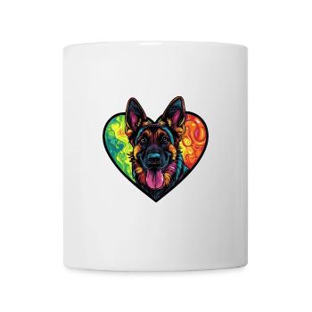Berger Allemand Chien Coeur Amour - Mug blanc - blanc - Devant