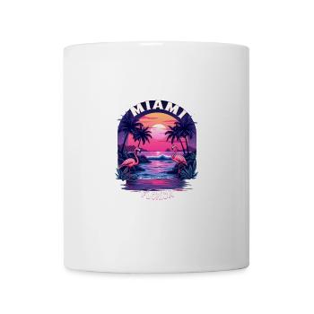 Miami Florida Sunset Flamingo Beach Vibes - Mug - white - Front