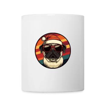 Carlin Chien Noël Cool - Mug blanc - blanc - Devant