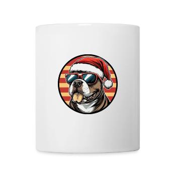 Pit Hund Terrier Weihnachten X-mas - Tasse - Weiß - Vorne