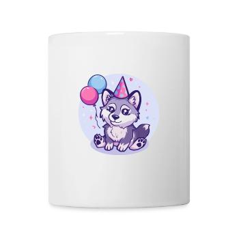 Wolf Geburtstag Comic - Tasse - Weiß - Vorne