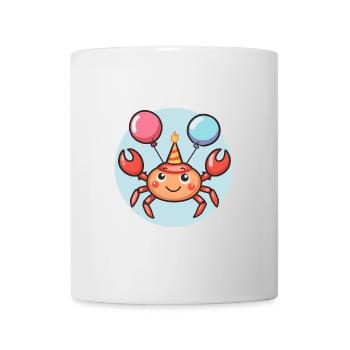 Krebs Krabbe Geburtstag Comic - Tasse - Weiß - Vorne