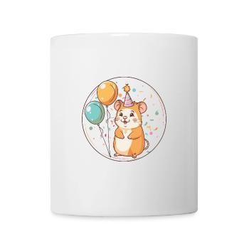 Hamster Geburtstag Comic - Tasse - Weiß - Vorne