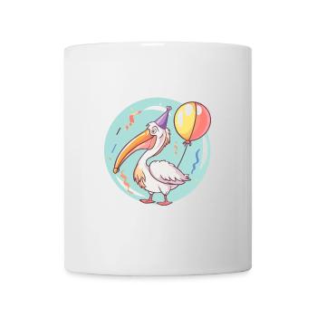 Pelikan Vogel Geburtstag Comic - Tasse - Weiß - Vorne