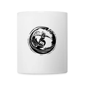 Silhouette de surfeur - Mug blanc - blanc - Devant