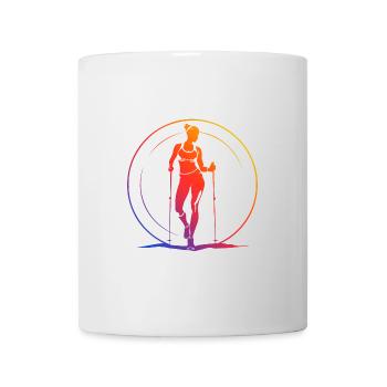 Nordic Walking Silhouette Colorful - Mug - white - Front