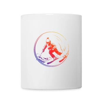 Ski Ski Silhouette Coloré - Mug blanc - blanc - Devant