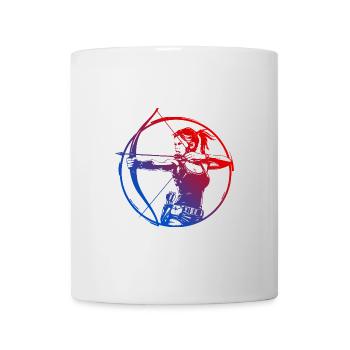 Bogenschießen Silhouette Bunt - Tasse - Weiß - Vorne