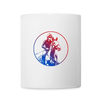 Silhouette de cheval d’équitation coloré - Mug blanc - blanc - Devant