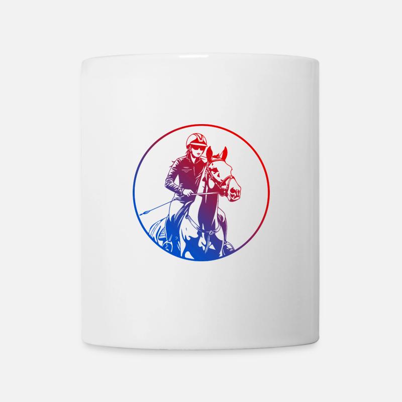 Silhouette de cheval d’équitation coloré - Mug blanc - blanc