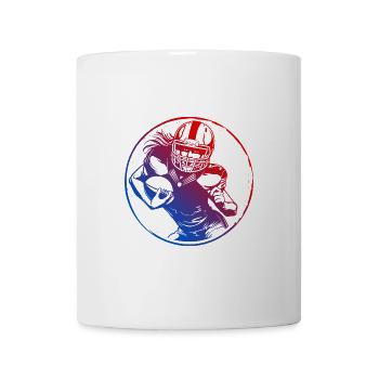 American Football Silhouette Colorful - Mug - white - Front