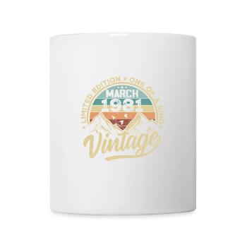 Mars 1981 Anniversaire - Millésime Mars 1981 - Mug blanc - blanc - Devant