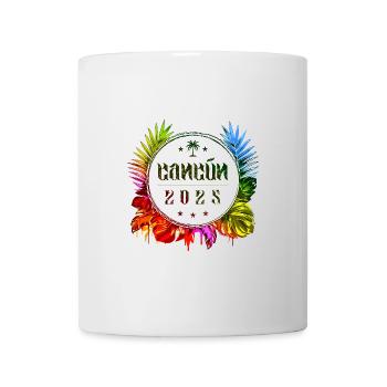 Cancun 2025 Coloré - Mug blanc - blanc - Devant