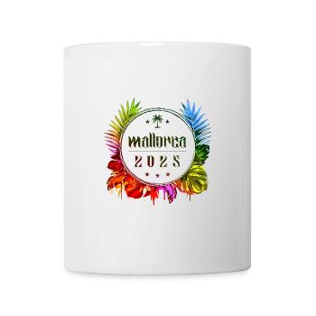 Mallorca 2025 Bunt - Tasse - Weiß - Vorne