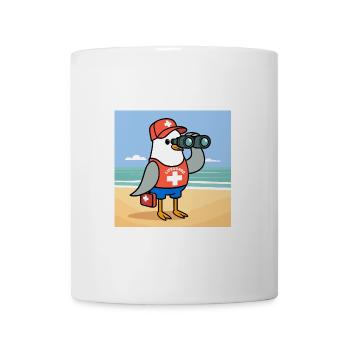 North Sea Seagull Lifesaver Lifeguard Sea Beach - Mug blanc - blanc - Devant