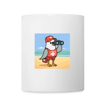 Moin Möwe Bademeister Rettungsschwimmer Strand - Tasse - Weiß - Vorne
