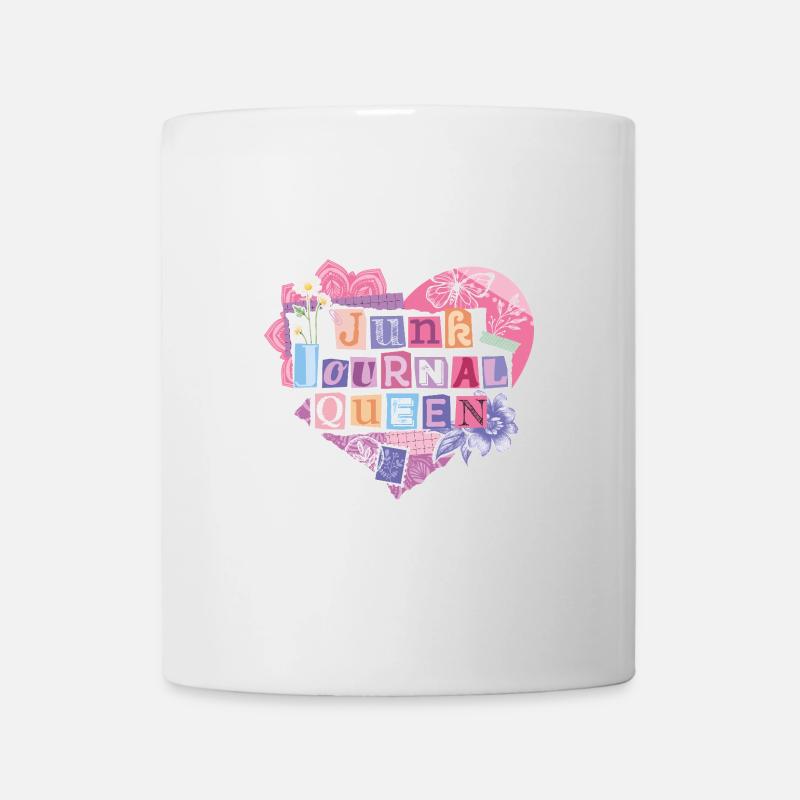 Reine du journal indésirable – Collage de coeur - Mug blanc - blanc
