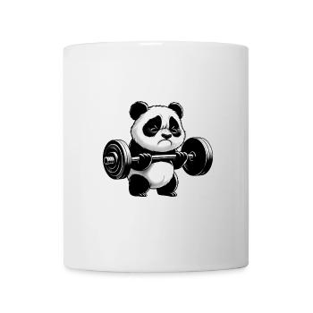Drôle de panda faisant de la musculation - Mug blanc - blanc - Devant