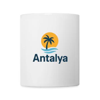 Antalya Palmenstrand Sonnenlogo - Tasse - Weiß - Vorne