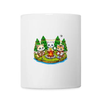 Camping Kawaii Katzen - Tasse - Weiß - Vorne