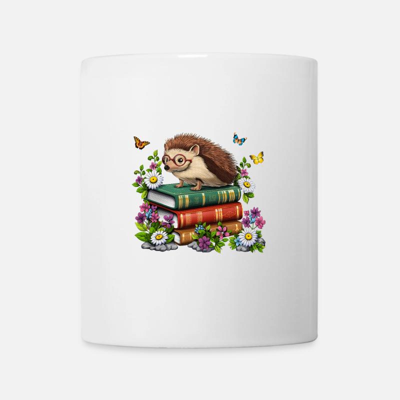 Hérisson Livres de lecture - Mug blanc - blanc