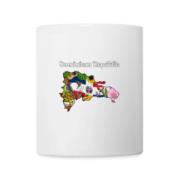 Karte der Dominikanischen Republik - Tasse - Weiß - Vorne