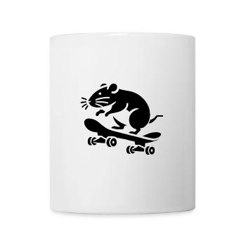 souris skateboard skater silhouette minimaliste - Mug blanc - blanc - Devant