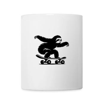 Sloth Skateboard Skater Silhouette - Mug - white - Front