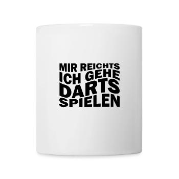 Mir reichts ich gehe Darts spielen - Tasse - Weiß - Vorne