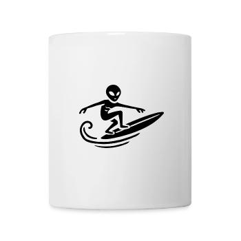Alien Surfer Surfing Surfboard Summer Surfing - Mug - white - Front