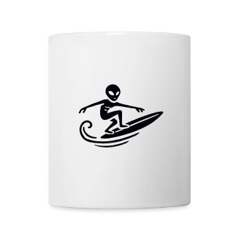 Alien Surfer Surfing Surfboard Summer Surfing - Mug - white - Front