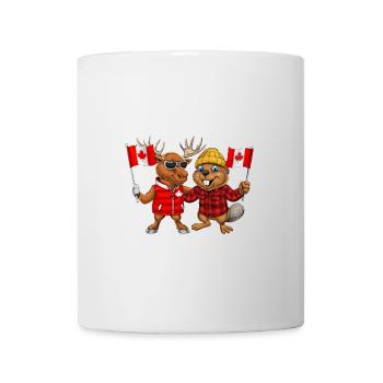 Kanadischer Biber Und Elch - Tasse - Weiß - Vorne