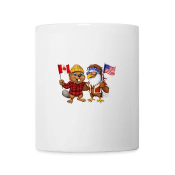 Castor canadien Pygargue à tête blanche d’Amérique - Mug blanc - blanc - Devant