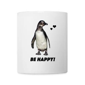 Pinguin be happy - Tasse - Weiß - Vorne