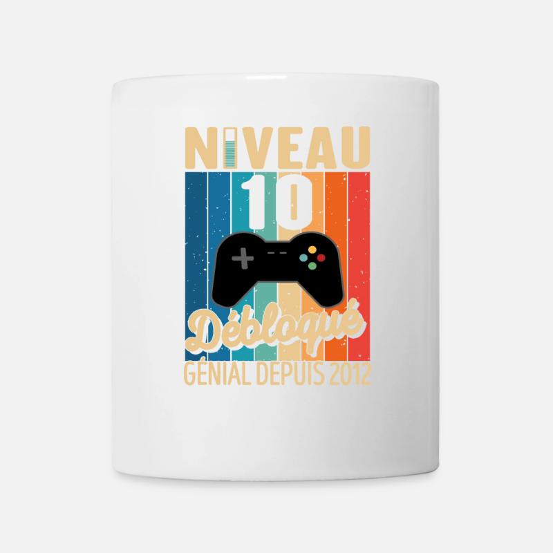 Niveau 10 Ans Débloqué Génial Depuis 2012 Cadeau - Mug blanc - blanc